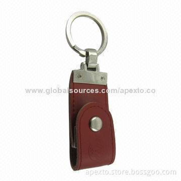 Promotional Leather USB Flash Drive, USB2.0 and 3.0 Interface, OEM and ODM Orders Welcomed